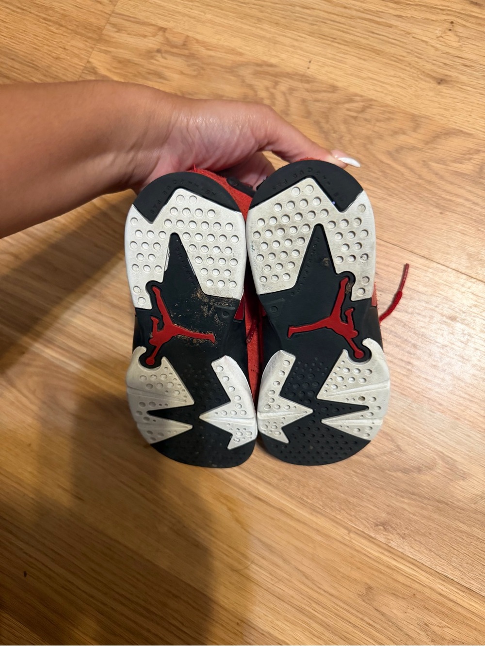 Jordan Kids Red Suede High-Top Sneakers - Picture 4 of 5